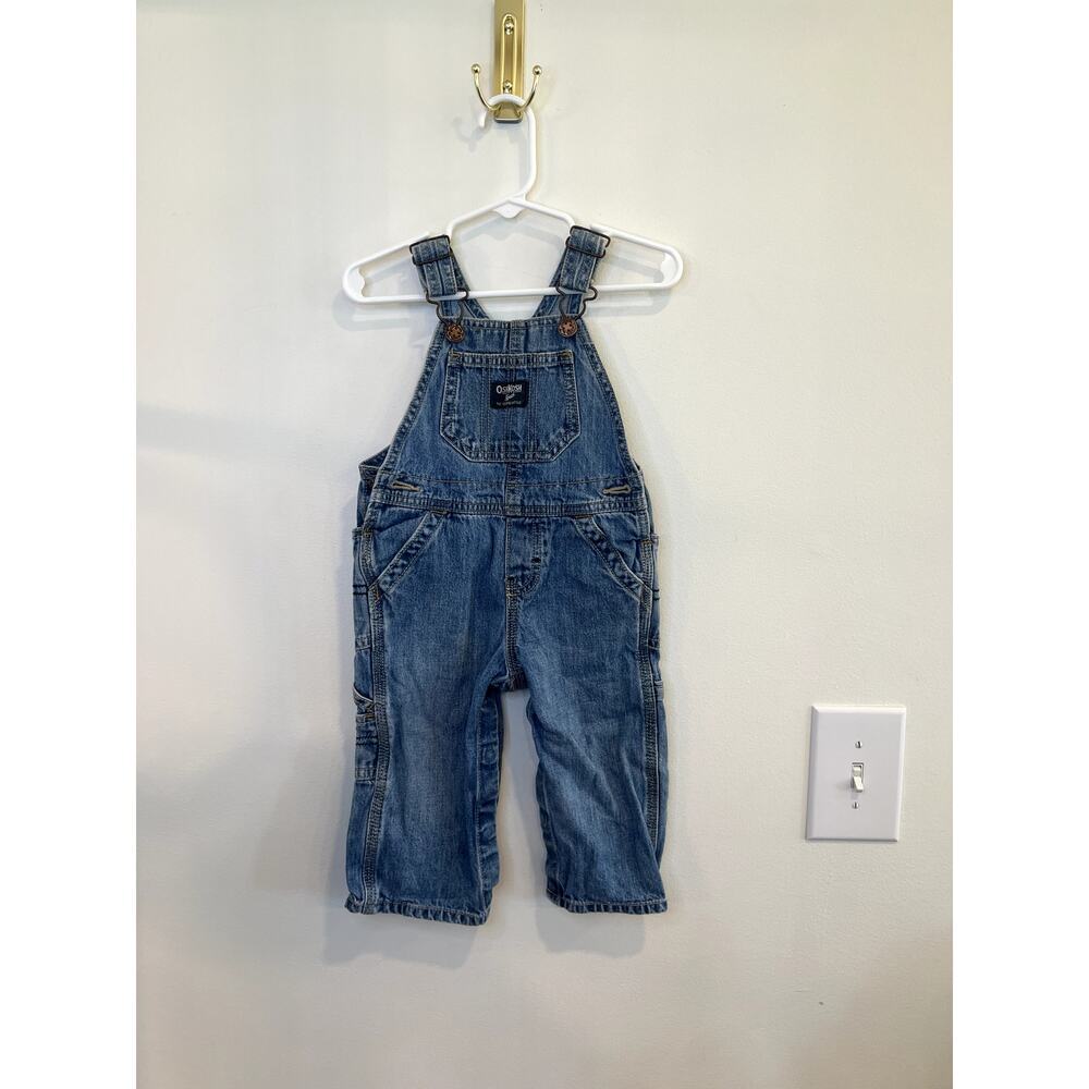 Vintage OshKosh B’gosh Baby Denim Overalls 12 Months Carpenter Style